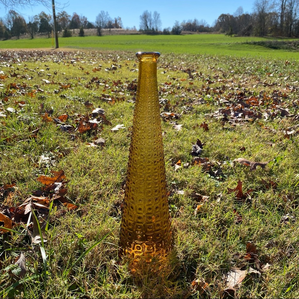 Vintage 1960s Empoli Italy Mid Century Amber Hobnail Genie Decanter - Picture 3 of 10